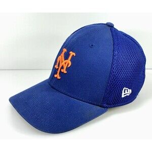 New York Mets Hat New Era 39Thirty MLB Baseball Cap Blue Flex Fit Medium-Large